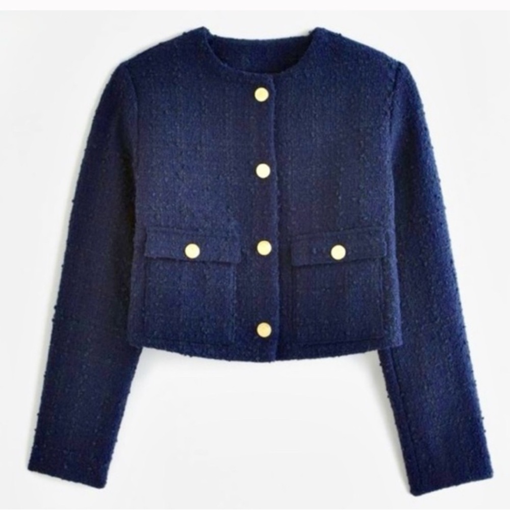Abercrombie & Fitch Navy Blue Lady Jacket with Gold Buttons size M